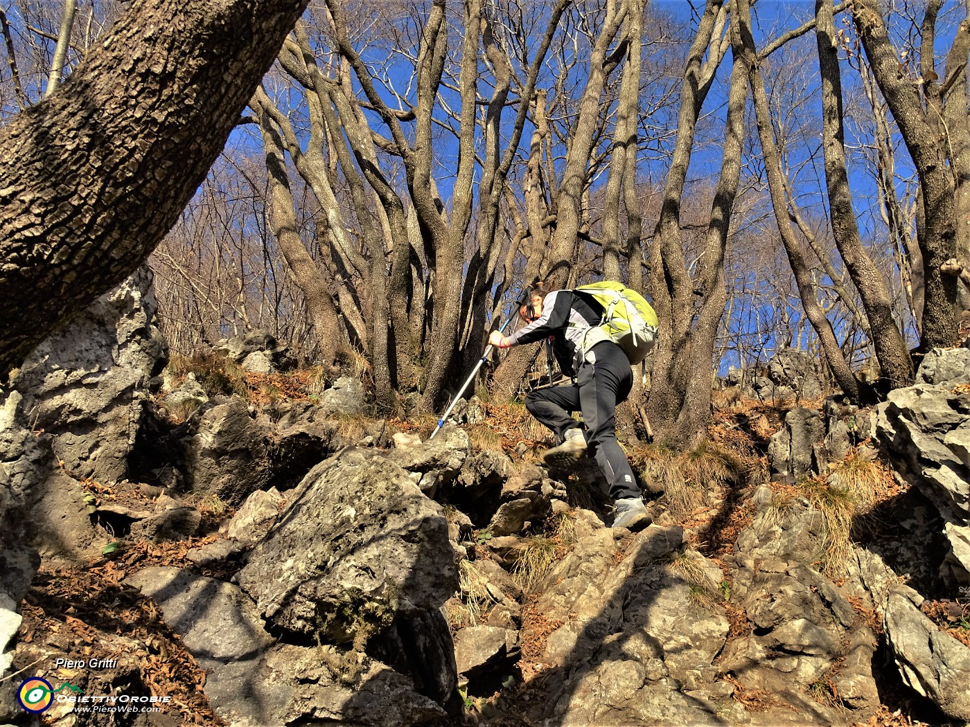 41 Lasciato il sent. 571, sul ripido sent. 588 saliamo sul Monte Ocone.JPG